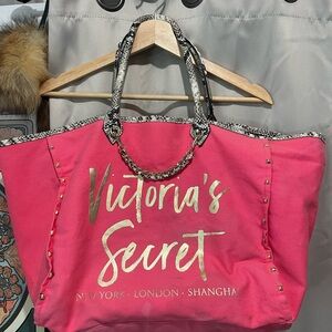 Victoria's Secret Pink Tote with Gold Accents